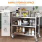 HOMCOM 33" 3-Tier Kitchen Trolley Medical Treatment Laboratory Equipment Carts, Stainless Steel Rolling Kitchen Island, Wheeled Storage Utility Serving Cart, 330LBS Heavy Gauge