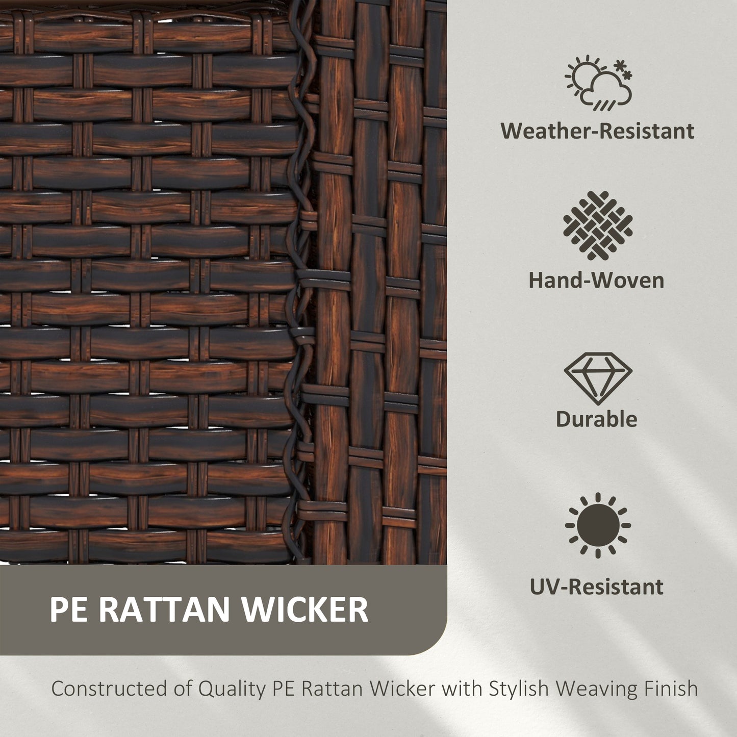 Outsunny PE Rattan 360Â° Swivel Patio Chair with Cushion, Brown
