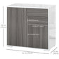 HOMCOM High Gloss Buffet Sideboard with 2 Drawers, 2 Doors and Adjustable Shelf, Kitchen Storage Cabinet with Push Open Design, White