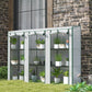 Outsunny Lean-to Greenhouse with 3 Tier Shelves, Mini Greenhouse with 3 Roll-Up Doors for Indoor Outdoor, Green