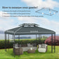 Outsunny 13' x 10' Gazebo Replacement Canopy, 2 Tier Top Roof Garden Pavilion UV Cover, Brown (TOP ONLY)