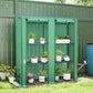 Outsunny Mini Greenhouse with 3 Tier Shelves, 3 Roll-Up Doors for Indoor Outdoor, Green