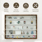 HOMCOM 5-Tier Display Cabinet, Shot Glass Display Case, Glass Curio Cabinet with 2 Glass Doors and 4 Adjustable Shelves, White