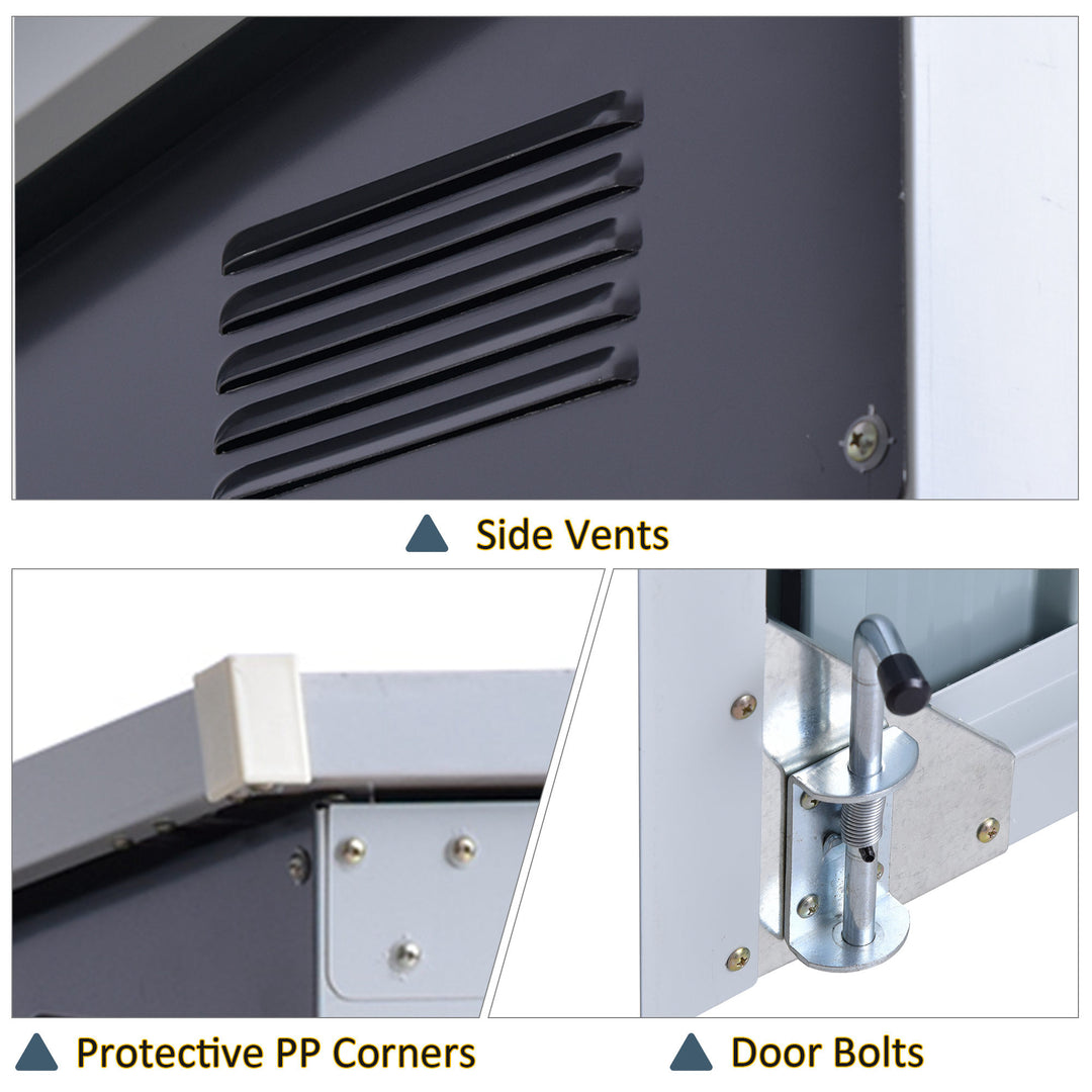 Outsunny 5ft x 3ft Outdoor Garbage Bin Storage Shed with Lockable Doors and Lid, Outside Storage Shed for Trash Can, Black