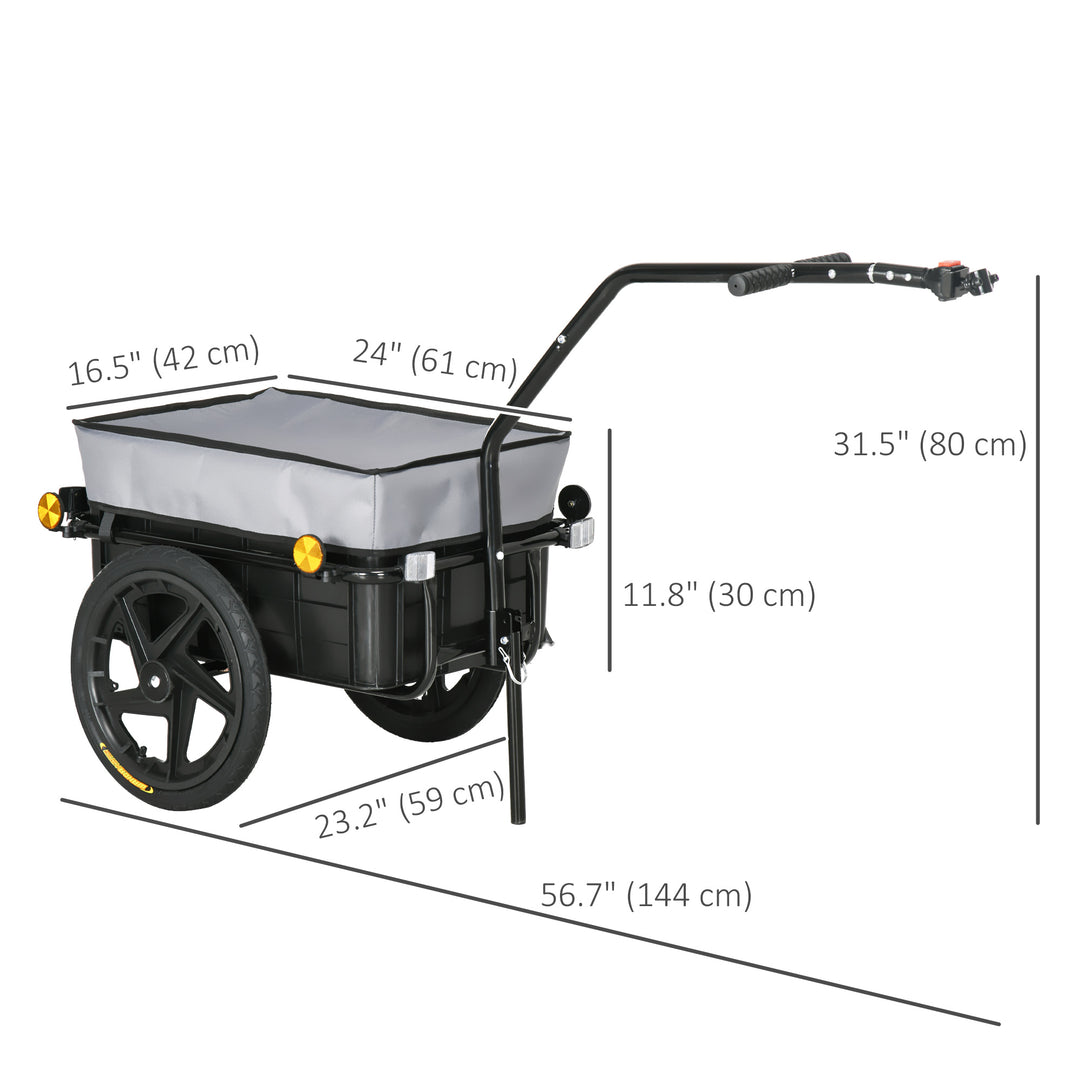 Aosom Multi-Functional Bike Trailer Steel Large Bike Luggage Cart Carrier Black
