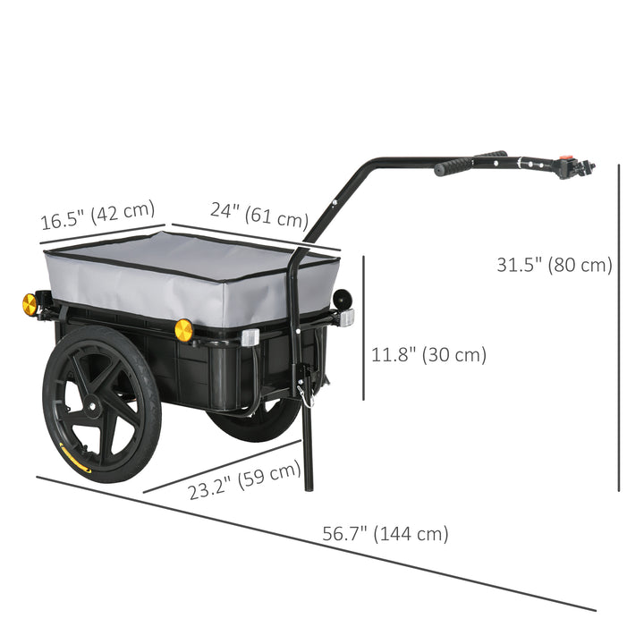 Aosom Multi-Functional Bike Trailer Steel Large Bike Luggage Cart Carrier Black