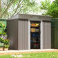 Outsunny 7' x 4' Outdoor Storage Shed, Metal Garden Tool Storage House Organizer with Lockable Sliding Doors and Vents for Backyard Patio Lawn, Charcoal Grey