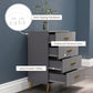 HOMCOM 3 Drawer Cabinet, Drawer Chest for Bedroom, Chest of Drawers with Aluminium Legs and Gold Handles, Dark Grey