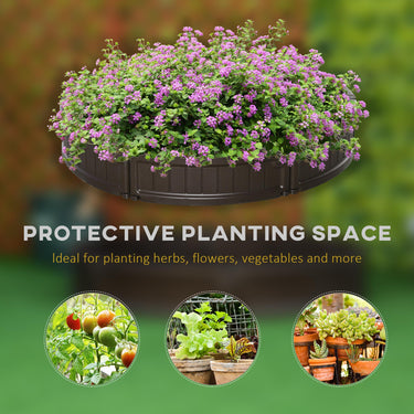 Outsunny 48" Raise Garden Bed Kit, Round Planter Box Above Ground for Flowers/Herb/Vegetables Outdoor Garden Backyard with Easy Assembly, Brown