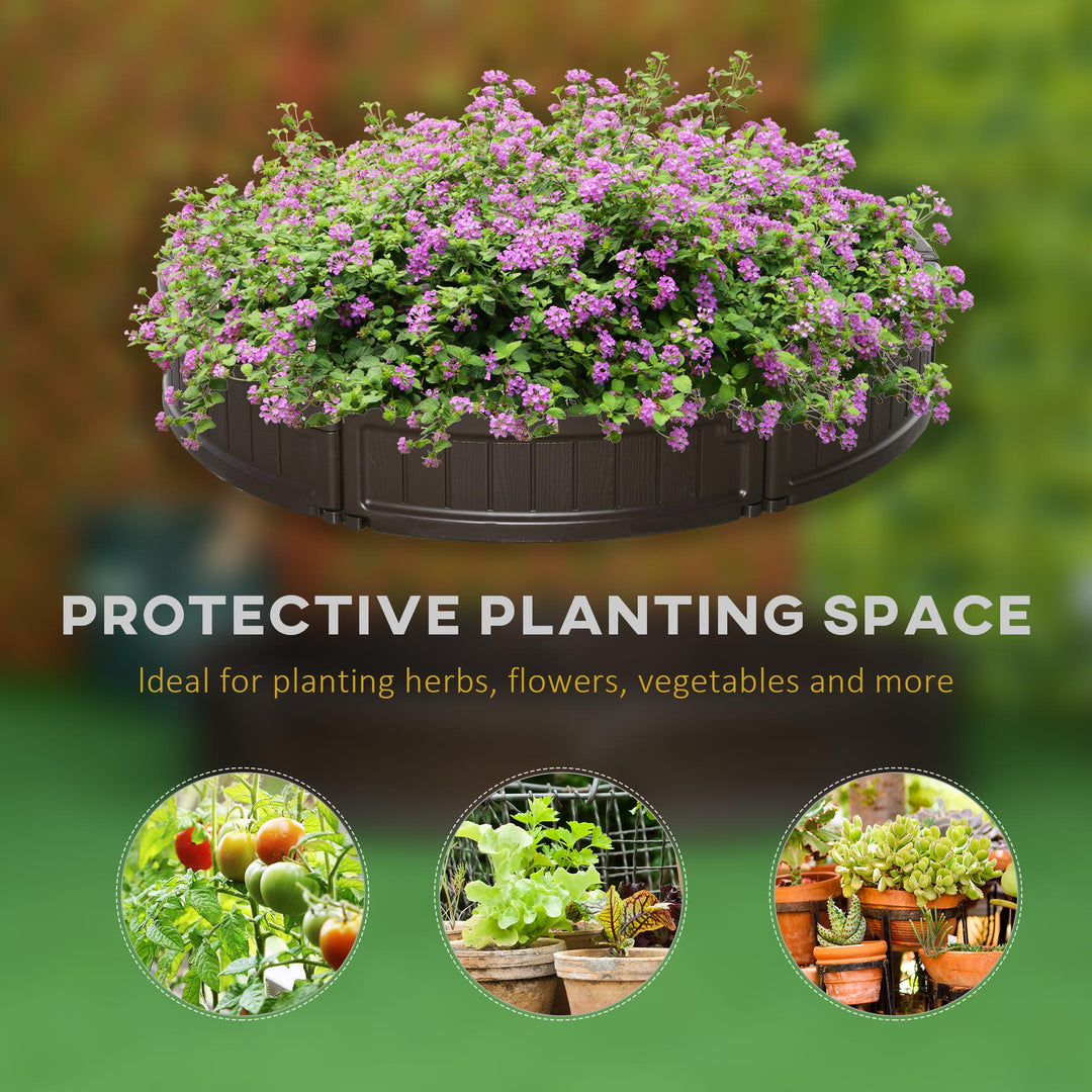 Outsunny 48" Raise Garden Bed Kit, Round Planter Box Above Ground for Flowers/Herb/Vegetables Outdoor Garden Backyard with Easy Assembly, Brown