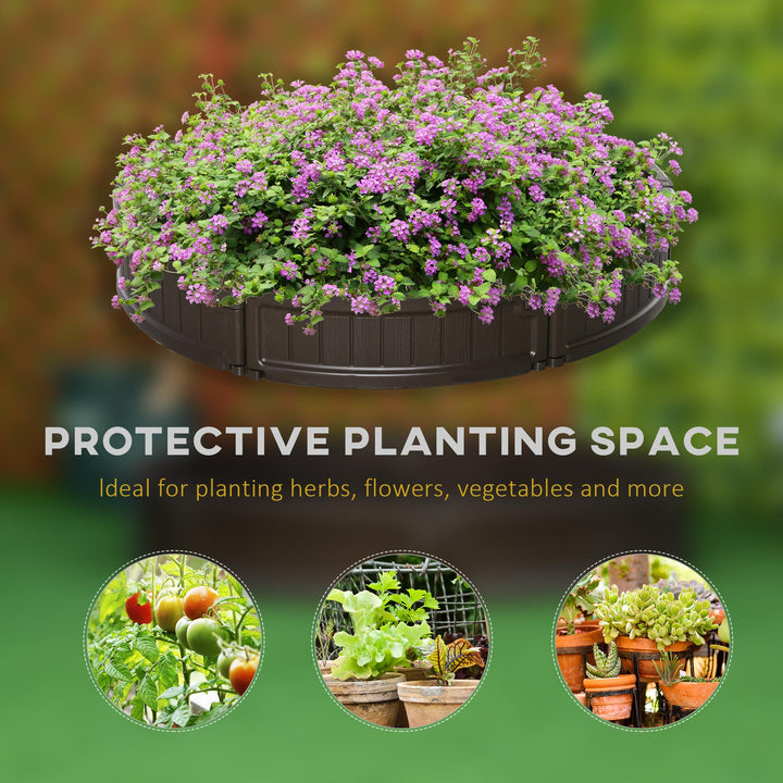 Outsunny 48" Raise Garden Bed Kit, Round Planter Box Above Ground for Flowers/Herb/Vegetables Outdoor Garden Backyard with Easy Assembly, Brown