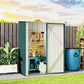 Outsunny 5' x 3' Outdoor Storage Shed, Steel Garden Shed with Single Lockable Door, Tool Storage Shed for Backyard, Brown