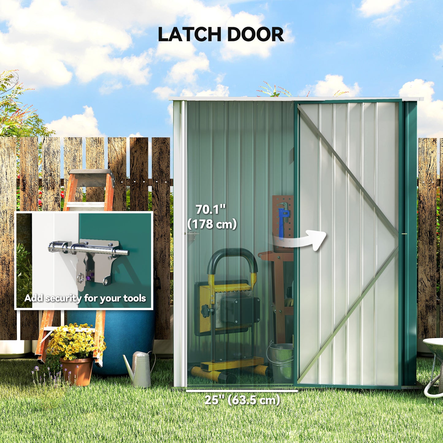 Outsunny 5' x 3' Outdoor Storage Shed, Steel Garden Shed with Single Lockable Door, Tool Storage Shed for Backyard, Brown