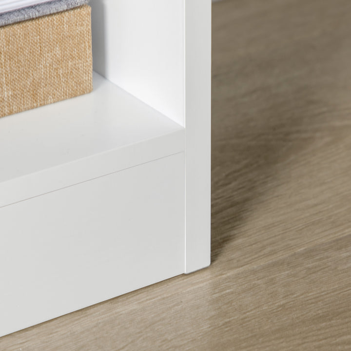 HOMCOM Tall Bookshelf with Drawer, Freestanding Bookcase for Bedroom, Living Room, Home Office, White