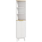 HOMCOM 67" Tall Bathroom Cabinet, Narrow Bathroom Storage Cabinet with 3 Open Shelves, Drawer and 2 Adjustable Shelves, White