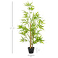 Outsunny Artificial Bamboo Tree, 4ft Fake Tree with Realistic Leaf and Natural Trunk, Decorative Plant in Nursery