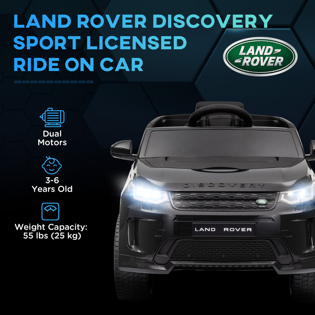 Qaba Land Rover Discovery Sport Licensed 12V Ride on Car w/ Remote, Soft Start, LED Lights, Music Horn, Red