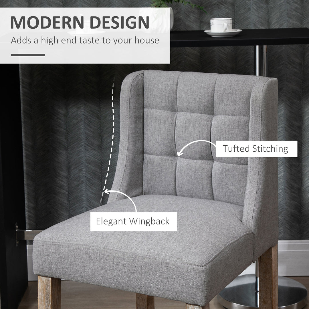 HOMCOM Modern Counter Bar Stools Tufted Upholstered Counter Chairs Set of 2 for Kitchen, Beige