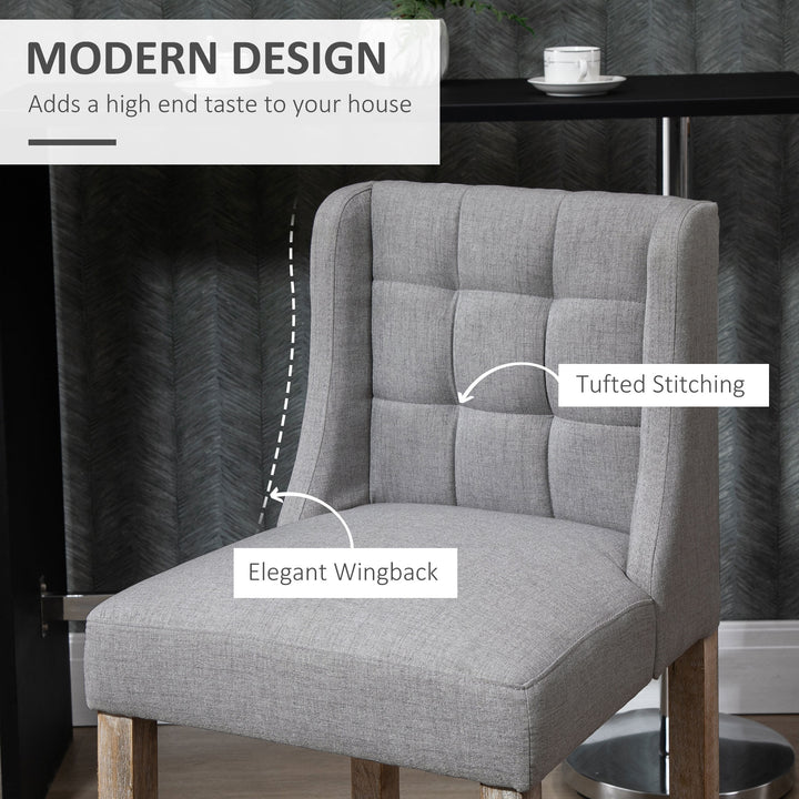 HOMCOM Modern Counter Bar Stools Tufted Upholstered Counter Chairs Set of 2 for Kitchen, Beige