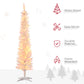 HOMCOM 7' Prelit Christmas Trees, Pencil Artificial Christmas Tree with Colourful Surface Tips, Colourful LED Lights, White