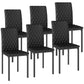 HOMCOM Modern Dining Chairs Set of 4, Upholstered Faux Leather Kitchen Chairs with Rhombic Tufting and Metal Legs for Living Room, White