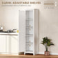 HOMCOM 48" Farmhouse Kitchen Pantry Storage Cabinet with Barn Door, Kitchen Pantry Cabinet with Adjustable Shelves, Natural