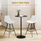 HOMCOM Round Bar Table for 2, Modern Pub Table with Steel Frame, Easy Assembly for Small Space Home Bar Cocktail Bistro, White