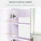 HOMCOM Bathroom Mirror Cabinet, Wall-Mounted Storage Organizer with Double Doors, Adjustable Shelf, Light Lilac