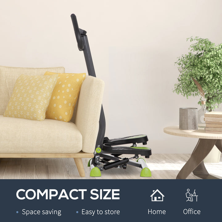 Soozier Twist Stepper Exercise Machine with Adjustable Resistance, LCD Screen - White & Green