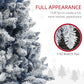 HOMCOM 7ft Flocked Blue Christmas Tree, Artificial Christmas Tree with Hinged Design, Faux Snow, for Home Office Holiday Xmas