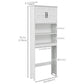 kleankin Modern Over The Toilet Storage, Bathroom Cabinets Over Toilet with Open Shelves and Double Door Cabinet, White