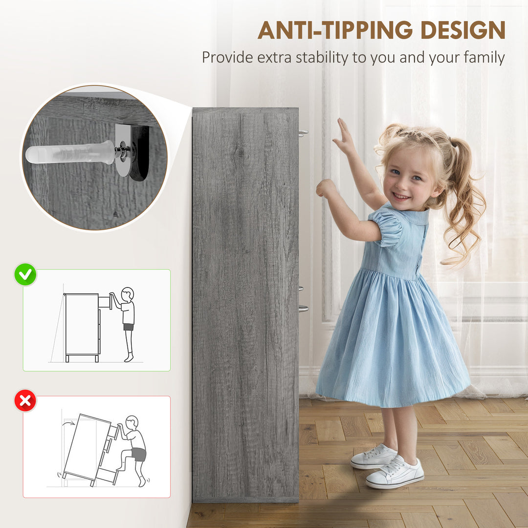 HOMCOM Shoe Storage Cabinet with 4 Flip Drawers, Narrow and Slim, 12 Pair of Shoes Organizer for Hallway, Entryway, Grey