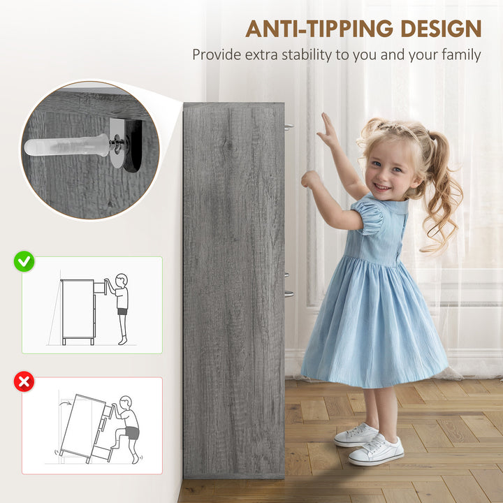 HOMCOM Shoe Storage Cabinet with 4 Flip Drawers, Narrow and Slim, 12 Pair of Shoes Organizer for Hallway, Entryway, Grey