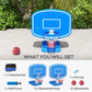 HOMCOM 51"-64" Height Adjustable Basketball System Poolside Hoop Stand Portable with Wheels