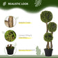 HOMCOM Set of 2 3FT Artificial Tree Bamboo Tree Fake Plants in Pot for Home Office Living Room Decor, Green