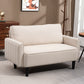 HOMCOM Loveseat Sofa, Linen 2 Seater Sofa Couch with Thick Padded Seat & Backrest for Living Room, Home Office, Dark Grey