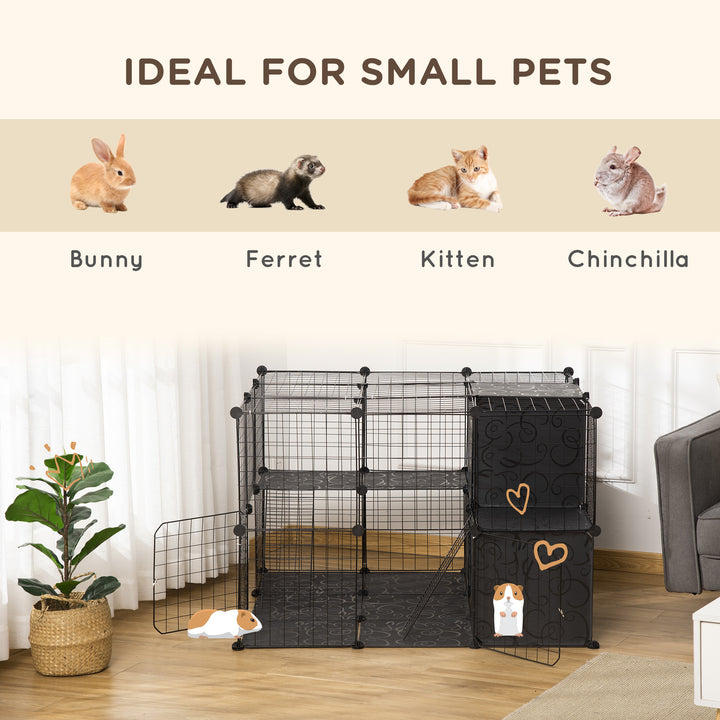 PawHut 56 Panels Pet Playpen Small Animal Cage for Rabbit
