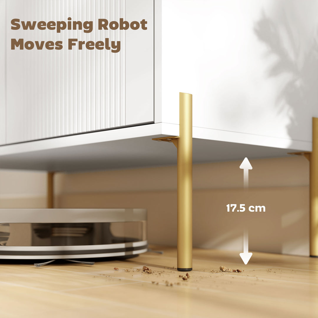 HOMCOM Buffet Cabinet, Modern Sideboard with 3 Soft-Close Drawers and 2 Adjustable Shelves for Living Room, Kitchen, Black