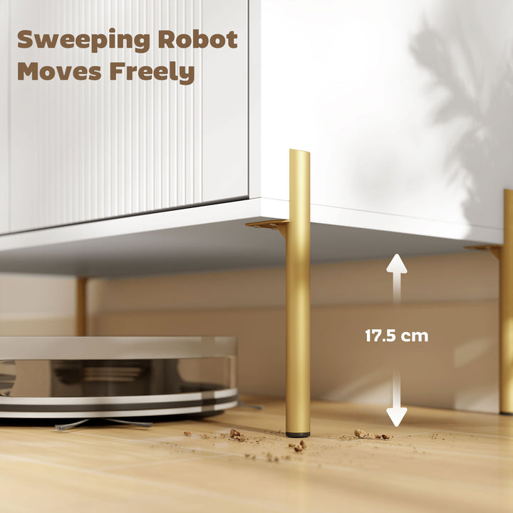 HOMCOM Buffet Cabinet, Modern Sideboard with 3 Soft-Close Drawers and 2 Adjustable Shelves for Living Room, Kitchen, Black