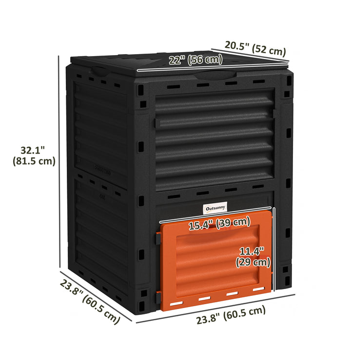 Outsunny Outdoor Compost Bin Garden Container, Fast Creation of Fertile Soil Aerating Compost Box, 80 Gallon, Orange