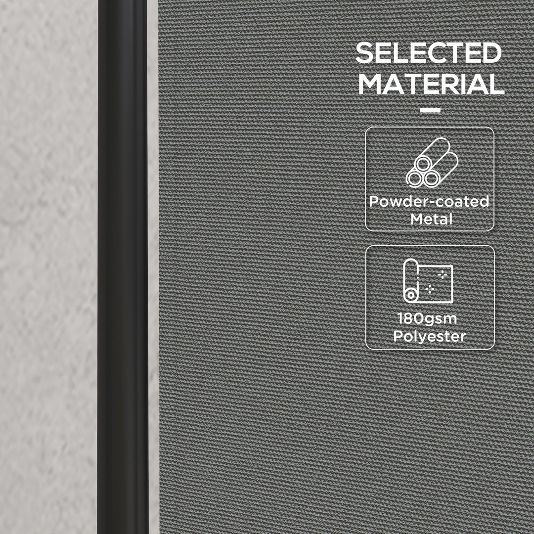 Outsunny Outdoor Room Divider with Castor Wheels, Rolling Privacy Screen for Patio Backyard Pool Hot Tub, 6ft Tall