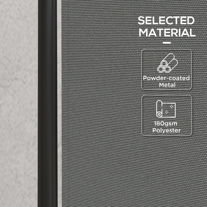 Outsunny Outdoor Room Divider with Castor Wheels, Rolling Privacy Screen for Patio Backyard Pool Hot Tub, 6ft Tall