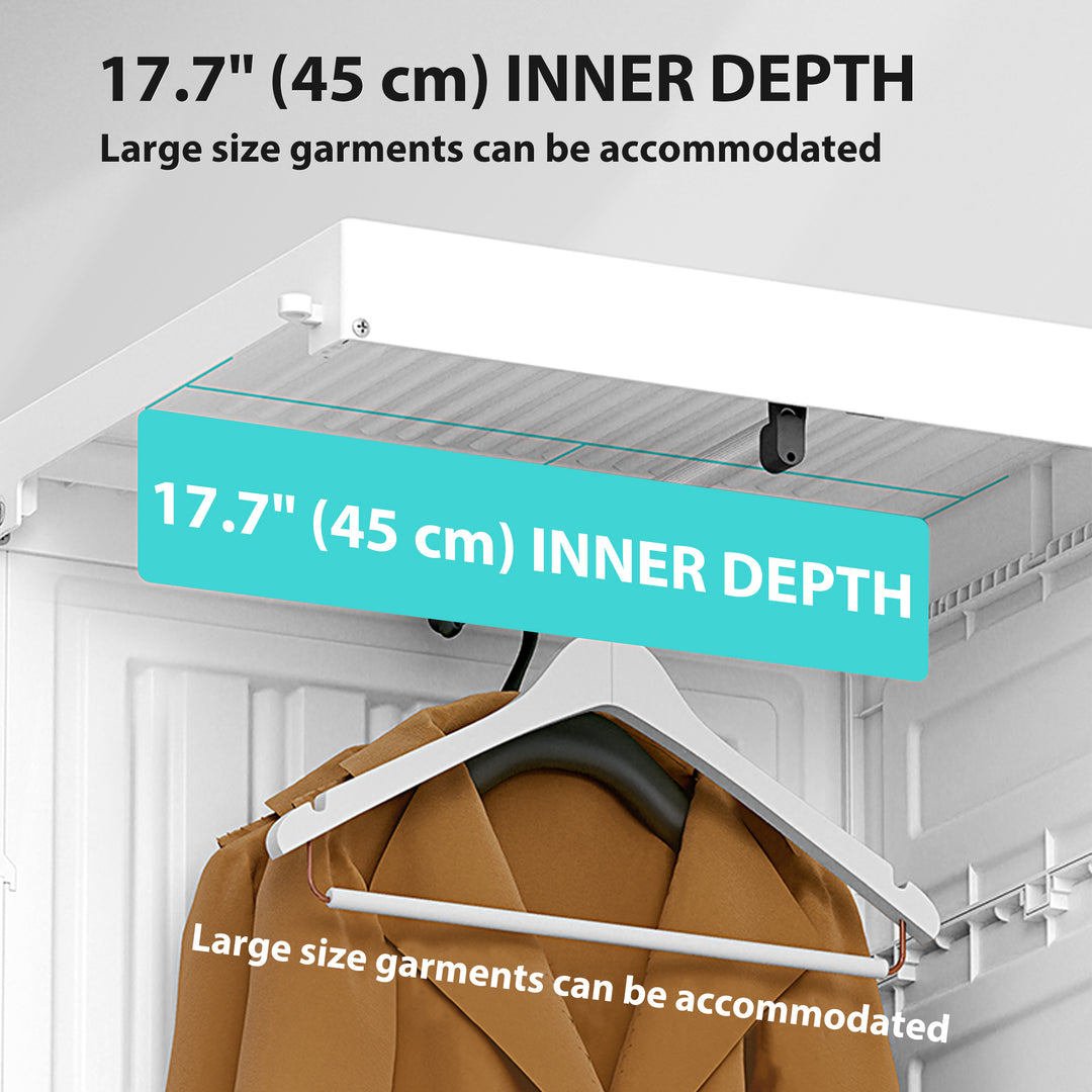 HOMCOM Portable Wardrobe, Foldable Plastic Closet with 6 Compartments, Hanging Rod and Magnetic Doors, White