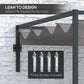 Outsunny 10' x 10' Lean To Pergola, Metal Pergola with Retractable Roof for Grill, Garden, Patio, Deck