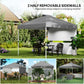 Outsunny 10' x 10' Pop Up Canopy Tent with 2 Half Sidewalls, UV50+ Height Adjustable Instant Sun Shelter, White