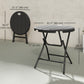 Outsunny Foldable Round Patio Table for 4, Outdoor Dining Table with HDPE Tabletop and Steel Frame, Dark Grey
