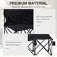 Outsunny 6 Seat Folding Camping Chair with Cup Holder and Carrying Case for Camping, Picnic, Sport Events, Black