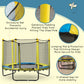 Qaba 4.6FT Trampoline for Kids with Enclosure Net for Ages 3-10, Indoor Outdoor Use, Black