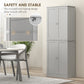 HOMCOM 65" Kitchen Cabinet, Kitchen Pantry Cabinet with 4 Doors and 16 Door Shelves for Dining Room, Grey