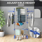 HOMCOM Garment Drying Rack Stainless Steel Folding Clothes Hanging Rack with Side Wings Castors for Indoor Outdoor Grey